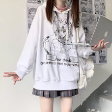 Load image into Gallery viewer, Harajuku Kitty Hoodie [With Fleece Lining]
