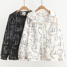 Load image into Gallery viewer, Playful Meow - Innocent Cat Summer Windbreaker Jacket [Hooded]- Review
