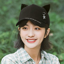 Load image into Gallery viewer, Playful Meow - K-pop Style Starred Cat Ear Cap- Review
