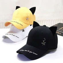 Load image into Gallery viewer, Playful Meow - K-pop Style Starred Cat Ear Cap- Review
