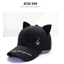 Load image into Gallery viewer, Playful Meow - K-pop Style Starred Cat Ear Cap- Review
