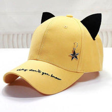 Load image into Gallery viewer, Playful Meow - K-pop Style Starred Cat Ear Cap- Review
