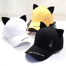 Load image into Gallery viewer, Playful Meow - K-pop Style Starred Cat Ear Cap- Review
