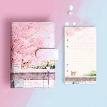 Load image into Gallery viewer, Kitty &amp; Cherry Blossoms Notebook [With Gift Set]

