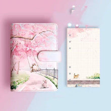 Load image into Gallery viewer, Kitty &amp; Cherry Blossoms Notebook [With Gift Set]
