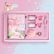Load image into Gallery viewer, Kitty &amp; Cherry Blossoms Notebook [With Gift Set]
