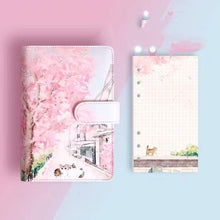 Load image into Gallery viewer, Kitty &amp; Cherry Blossoms Notebook [With Gift Set]
