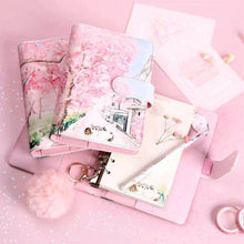 Load image into Gallery viewer, Kitty &amp; Cherry Blossoms Notebook [With Gift Set]
