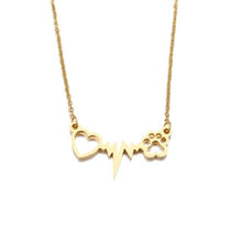 Load image into Gallery viewer, Kitty&#39;s Heartbeat Pendant Necklace
