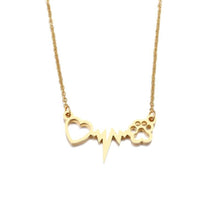 Load image into Gallery viewer, Kitty&#39;s Heartbeat Pendant Necklace
