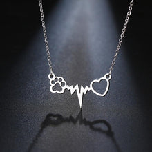 Load image into Gallery viewer, Kitty&#39;s Heartbeat Pendant Necklace
