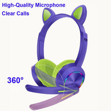 Load image into Gallery viewer, Playful Meow - LED Cat Ear Headphones For Children [Bluetooth Wireless | With Mic]- Review
