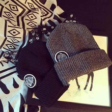 Load image into Gallery viewer, Lace Cat Ears Knitted Beanie
