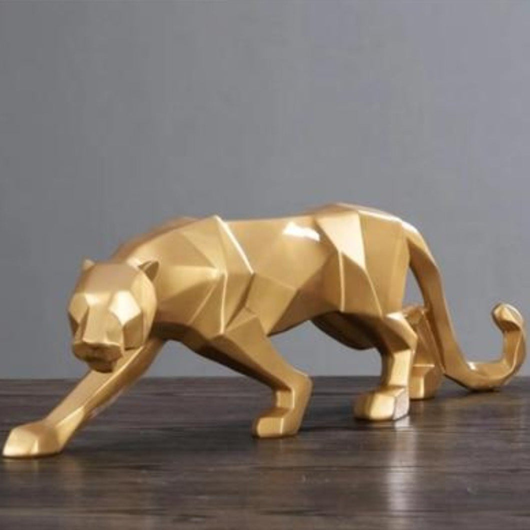 Playful Meow - Modern Panther Geometric Style Décor - Home & Décor - Gold-S 26x5x8cm / 10.2x2x3.1in-