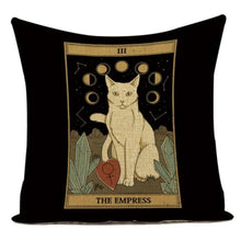 Load image into Gallery viewer, Mysterious Tarot Cat Pillow Cases
