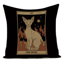 Load image into Gallery viewer, Mysterious Tarot Cat Pillow Cases
