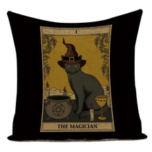 Load image into Gallery viewer, Mysterious Tarot Cat Pillow Cases

