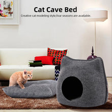 Load image into Gallery viewer, Playful Meow - Natural Felt Convertible Cat Shaped Cave- Review
