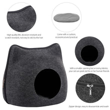 Load image into Gallery viewer, Playful Meow - Natural Felt Convertible Cat Shaped Cave- Review
