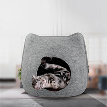 Load image into Gallery viewer, Playful Meow - Natural Felt Convertible Cat Shaped Cave- Review
