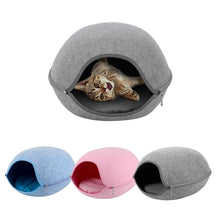 Load image into Gallery viewer, Playful Meow - Natural Felt Convertible Oval Cave- Review
