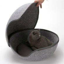 Load image into Gallery viewer, Playful Meow - Natural Felt Convertible Oval Cave- Review
