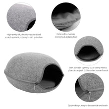 Load image into Gallery viewer, Playful Meow - Natural Felt Convertible Oval Cave- Review
