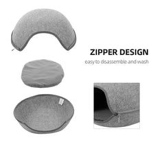 Load image into Gallery viewer, Playful Meow - Natural Felt Convertible Oval Cave- Review

