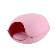Load image into Gallery viewer, Playful Meow - Natural Felt Convertible Oval Cave- Review
