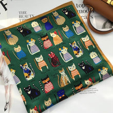 Load image into Gallery viewer, Paw-shionable Cats Silk Scarf
