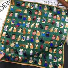 Load image into Gallery viewer, Paw-shionable Cats Silk Scarf
