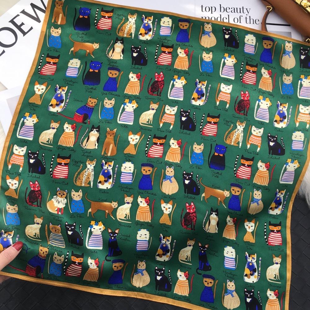 Paw-shionable Cats Silk Scarf