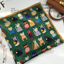 Load image into Gallery viewer, Paw-shionable Cats Silk Scarf
