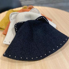 Load image into Gallery viewer, Pin Beaded Cat Ears Bucket Hat
