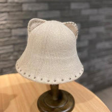 Load image into Gallery viewer, Pin Beaded Cat Ears Bucket Hat
