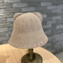 Load image into Gallery viewer, Pin Beaded Cat Ears Bucket Hat
