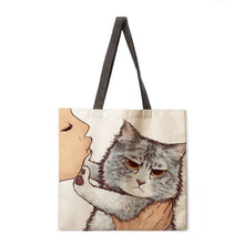 Load image into Gallery viewer, Playtime With Cat Tote Bags
