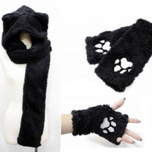 Load image into Gallery viewer, Playful Meow - Plush Cat Hood &amp; Paws Set- Review
