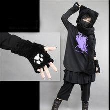 Load image into Gallery viewer, Playful Meow - Plush Cat Hood &amp; Paws Set- Review
