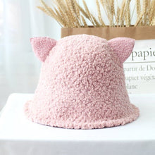 Load image into Gallery viewer, Plushy Cat Ears Bucket Hat
