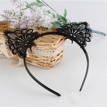 Load image into Gallery viewer, Playful Meow - Sexy Black Cat Ear Lace Headbands- Review
