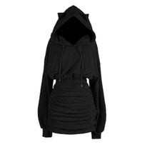 Load image into Gallery viewer, Sexy Gothic Cat Ears Hoodie Dress
