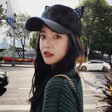 Load image into Gallery viewer, Sparkly Ears Velvet Cap
