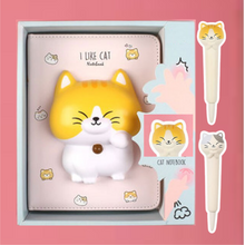 Load image into Gallery viewer, Playful Meow - Squishy Cute Cat Notebook Set- Review
