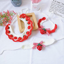 Load image into Gallery viewer, Playful Meow - Strawberry Crochet Collar- Review
