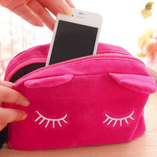 Load image into Gallery viewer, Playful Meow - Velvety Cat&#39;s Ear Vanity Bag- Review
