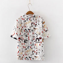 Load image into Gallery viewer, Playful Meow - Vintage Cat Print Blouse- Review
