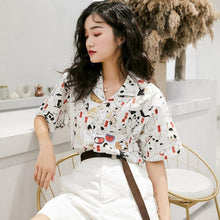 Load image into Gallery viewer, Playful Meow - Vintage Cat Print Blouse- Review
