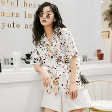 Load image into Gallery viewer, Playful Meow - Vintage Cat Print Blouse- Review
