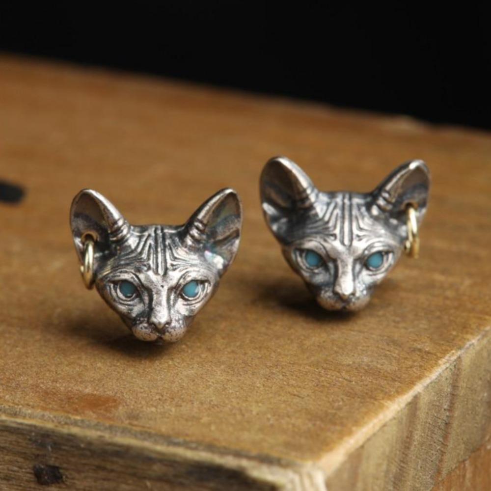 Vintage Sphinx Cat Earrings